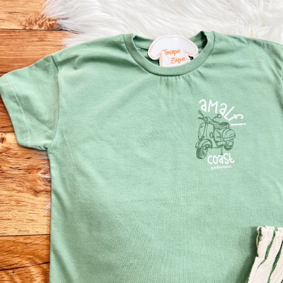 Conj. Camiseta Amalfi Coast e Bermuda Listrada - Verde